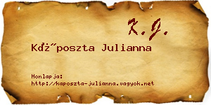 Káposzta Julianna névjegykártya