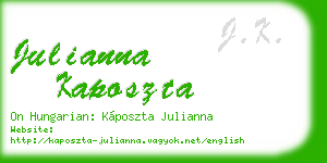 julianna kaposzta business card